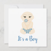 Baby Boy Illustration in Blue Shades Design (Front)