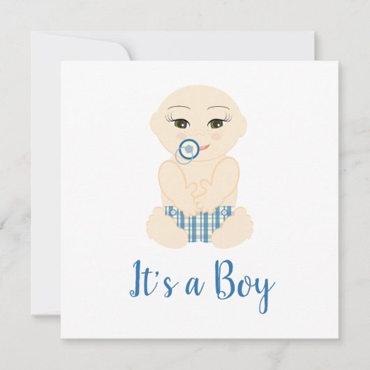 Baby Boy Illustration in Blue Shades Design (Front)