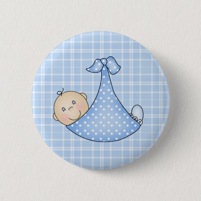Baby Boy in Blanket   Pinback Button (Front)