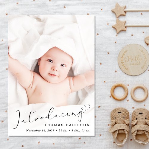 Baby Boy Introducing Photo Collage Birth Announcement