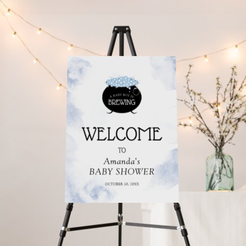 Baby Boy is Brewing Halloween Baby Shower Welcome Foam Board