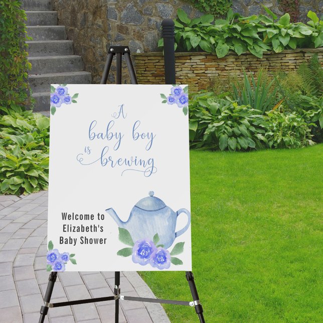 Baby Boy is Brewing Teapot Baby Shower Easel Foam Board (Creator Uploaded)