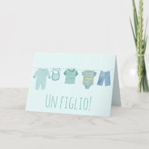 Baby Boy Italian Congratulations Card