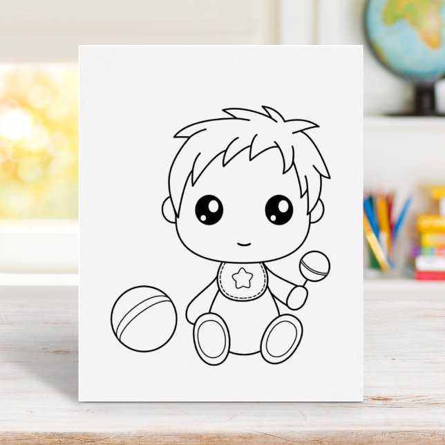 Baby Boy Jumpsuit Coloring Page Poster (Creator Uploaded)