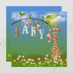 Baby Boy Jungle Shower Invitation
