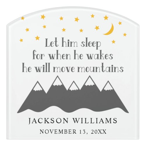 Baby Boy Let Him Sleep Saying Nursery Door Sign