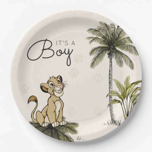 Baby Boy Lion King Baby Shower Paper Plates (Front)
