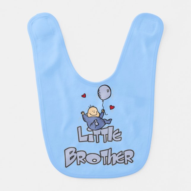 Baby Boy Little Brother Bib (Front)
