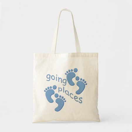 Baby Boy Little Feet Going Places Footprints Bag
