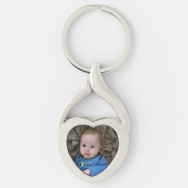 Baby Boy Little Son Personalized Photo Key Chain (Front)