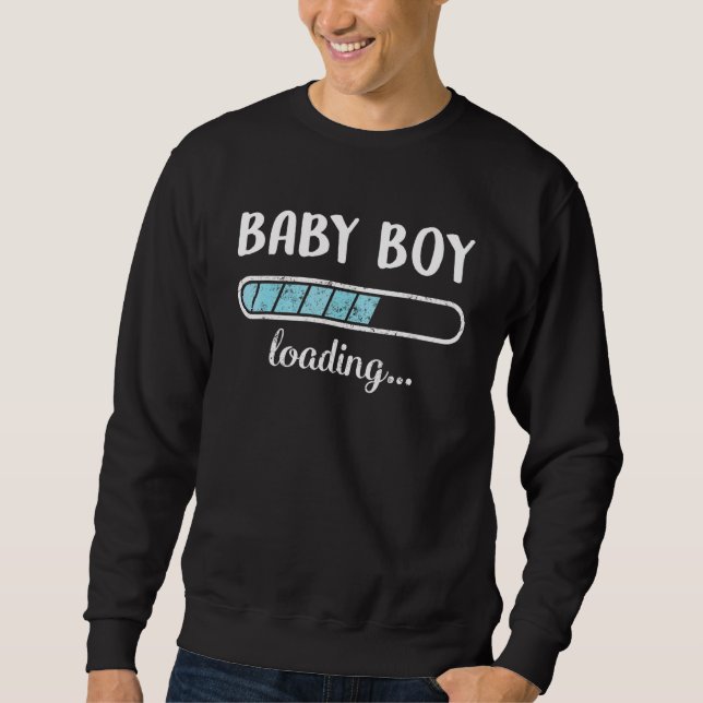 Baby Boy Loading Family Friends Humor Trendy Posit Sweatshirt (Front)