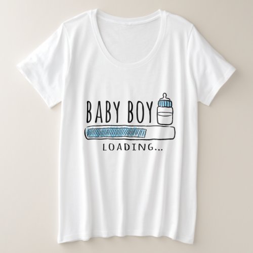 Baby Boy Loading  Pregnant Plus Size T_Shirt
