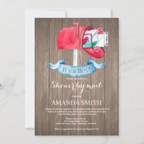 Baby Boy Long Distance Shower by Mail Invitation