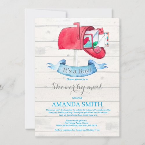 Baby Boy Long Distance Shower by Mail Invitation