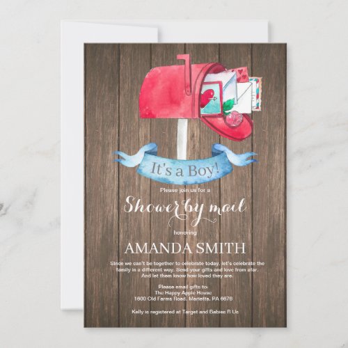 Baby Boy Long Distance Shower by Mail Invitation