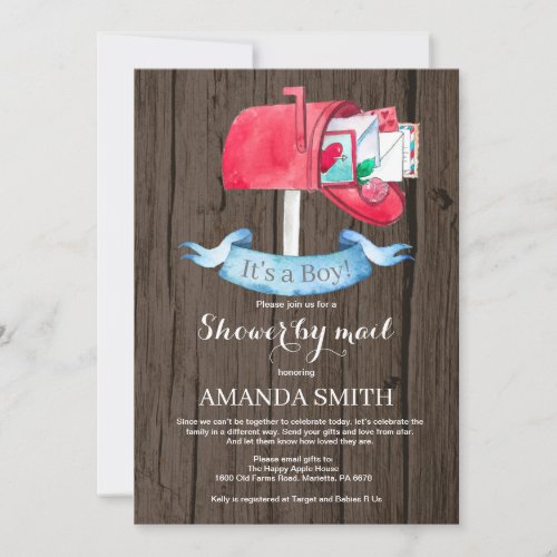 Baby Boy Long Distance Shower by Mail Invitation