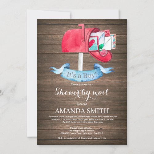 Baby Boy Long Distance Shower by Mail Invitation