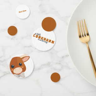 Baby Boy Longhorn Burnt Orange Baby Shower Confetti