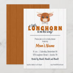 Baby Boy Longhorn Burnt Orange Baby Shower Invitation
