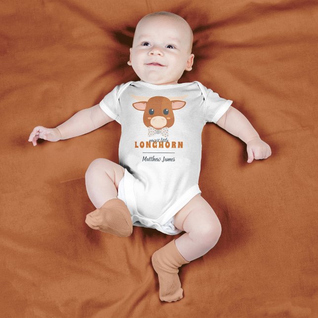 Baby Boy Longhorn Burnt Orange Bodysuit (Creator Uploaded)