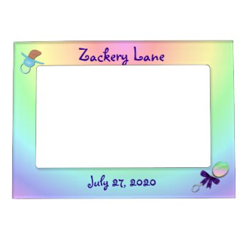 Baby Boy Magnetic Frame- Personalize Magnetic Picture Frame by MakaraPhotos at Zazzle