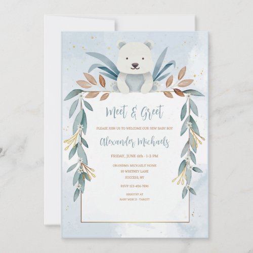 Baby Boy Meet and Greet  Invitation