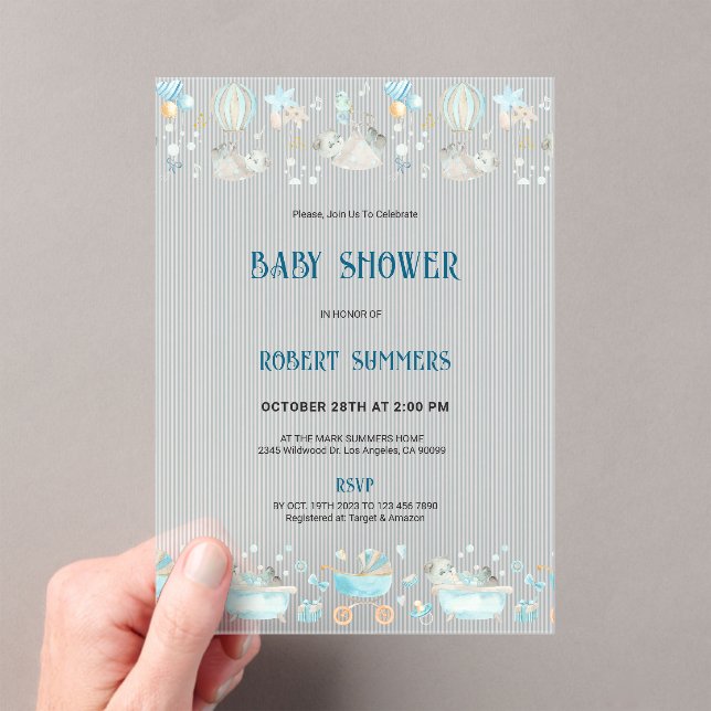 Baby Boy Modern Shower Invitation (Insitu (Handheld))