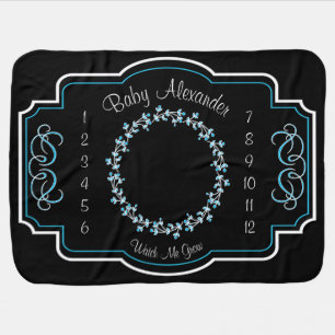 Baby Boy Monthly Milestone Photo Infant Blanket