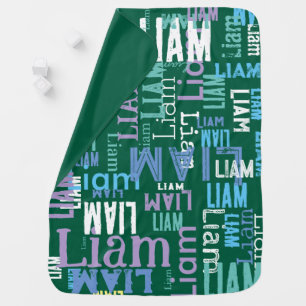 Baby-Boy Name Green Baby Blanket