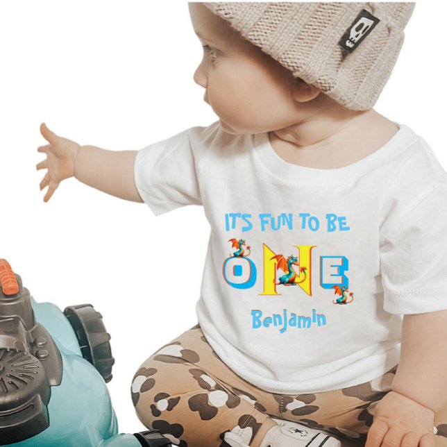 Baby Boy Name One Dinosaur Cute    T-Shirt (Creator Uploaded)
