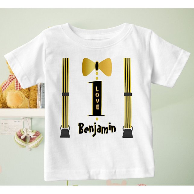 Baby Boy Name One Love Tuxedo T-Shirt (Creator Uploaded)