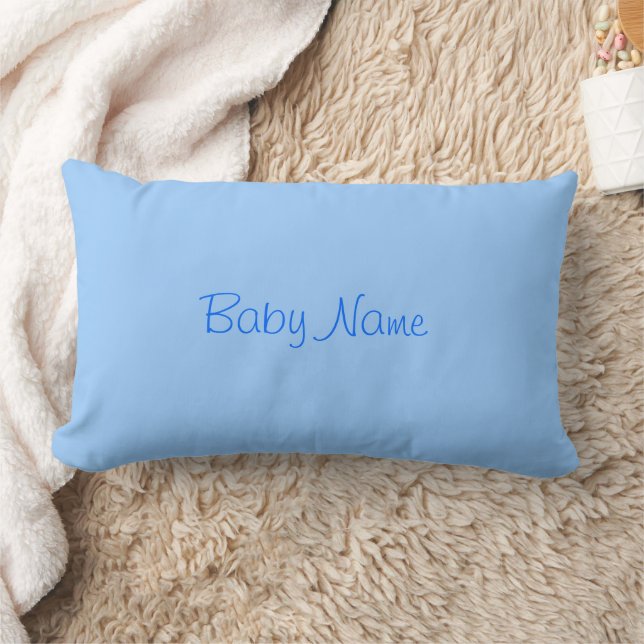 Baby Boy Name Sky Blue Lumbar Pillow (Blanket)