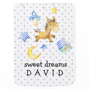 Baby Boy Name Sweet Dreams Cute Personalized Blanket