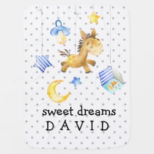 Baby Boy Name Sweet Dreams Cute Personalized Blanket