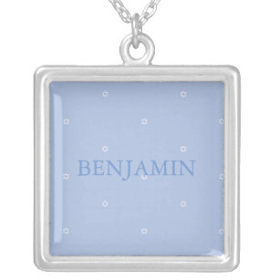 Baby Boy Naming Ceremony Hebrew Jewish Silver Plated Necklace