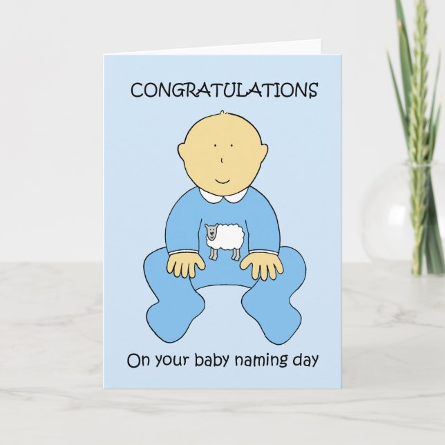 Baby Boy Naming Day Congratulations. Card (Front)