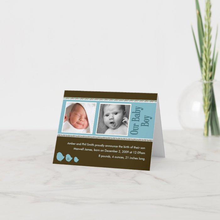 Beautiful baby boy birth announcement cards. Customize it with your