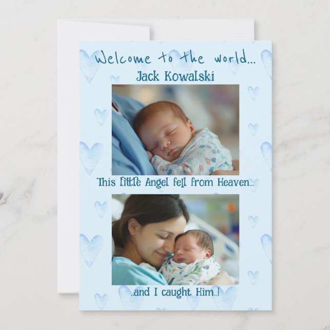 Baby Boy New Arrival Announcement (Front)