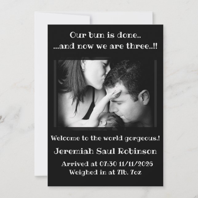 Baby Boy New Arrival Announcement (Front)