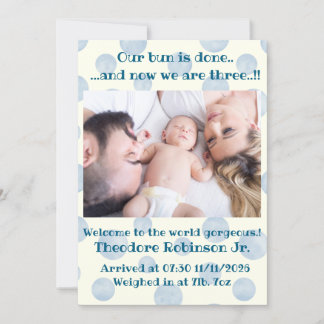 Baby Boy New Arrival Announcement