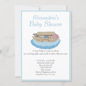 Baby Boy Noah's Ark Blue Baby Shower Invitation (Front)