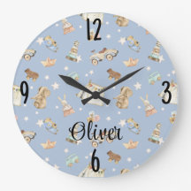 Baby Boy Nursery Watercolor Vintage Toys 10.75-in