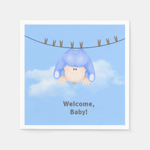 Baby Boy on Clothesline Napkins