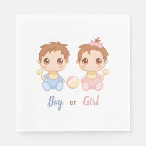 Baby Boy or Girl Gender Reveal Party Napkins