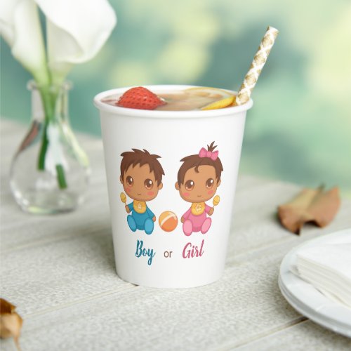 Baby Boy or Girl Gender Reveal Party Paper Cups