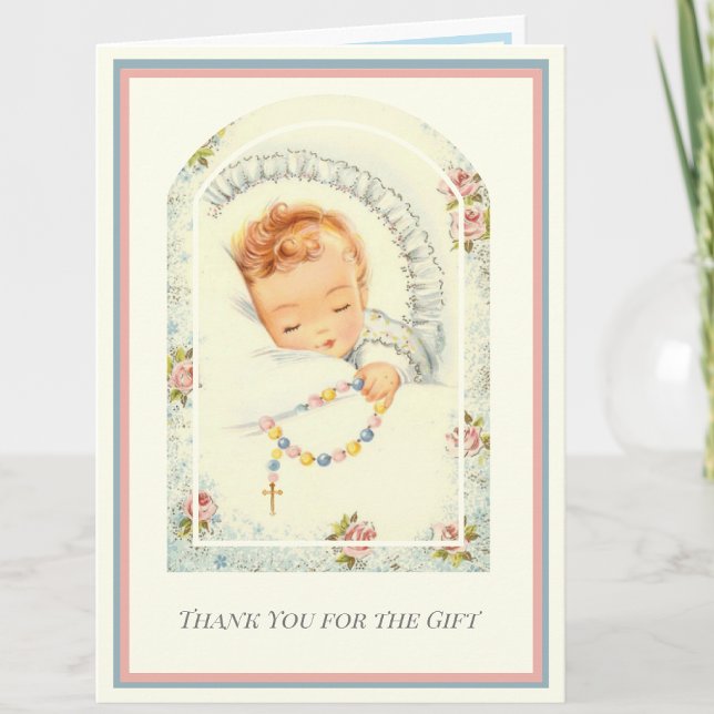Baby  Boy or Girl Religious Catholic Thank You Card (Creator Uploaded)