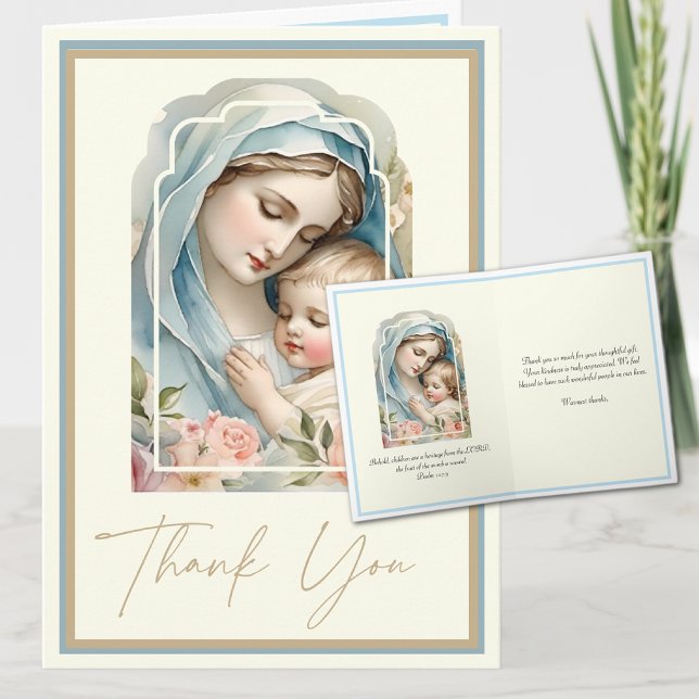 Baby  Boy or Girl Religious Catholic Thank You Card (Creator Uploaded)