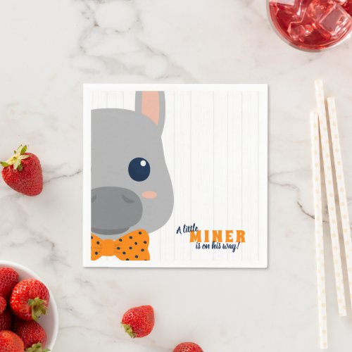 Baby Boy Orange Donkey Baby Shower Napkins