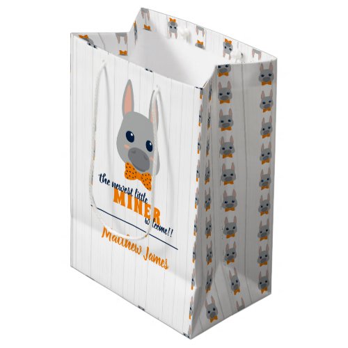 Baby Boy Orange Donkey  Medium Gift Bag