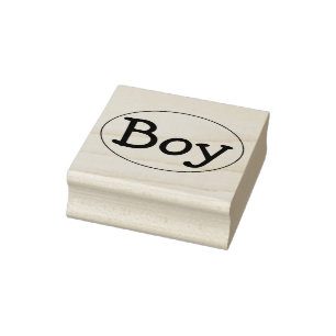 Baby Boy Oval Rubber Stamp
